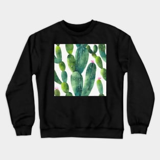 Watercolor cactus plant cactus pattern Crewneck Sweatshirt